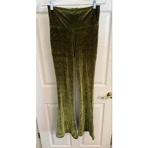 Home Cooked Karma Avocado Velvet Bells high waist voluminous flare size Small